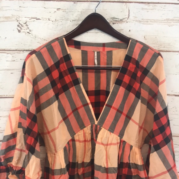 Free People V Neck Colorblocked Mini Dress - Picture 2 of 5